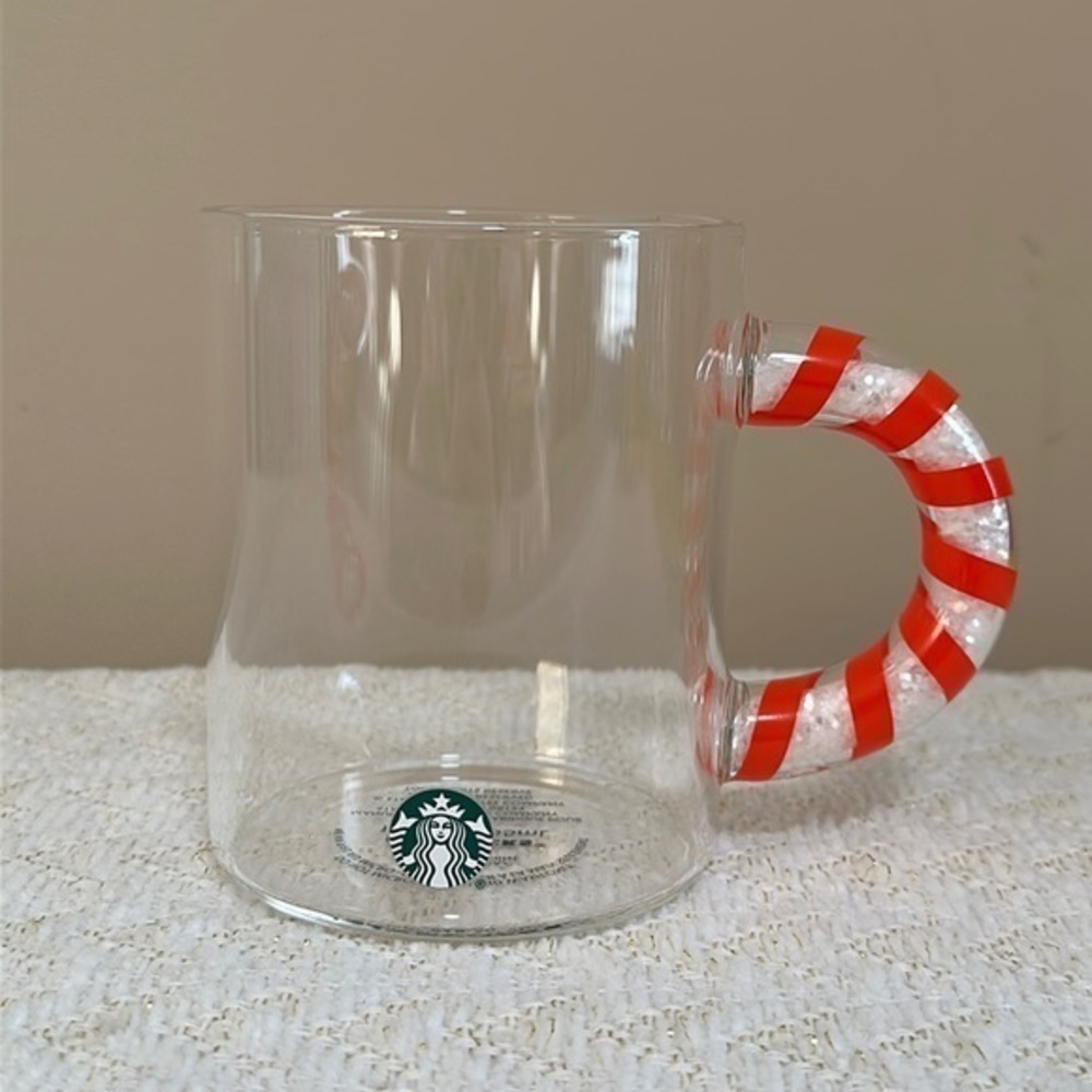 Starbucks 2020 Holiday Glass Candy Cane Cup